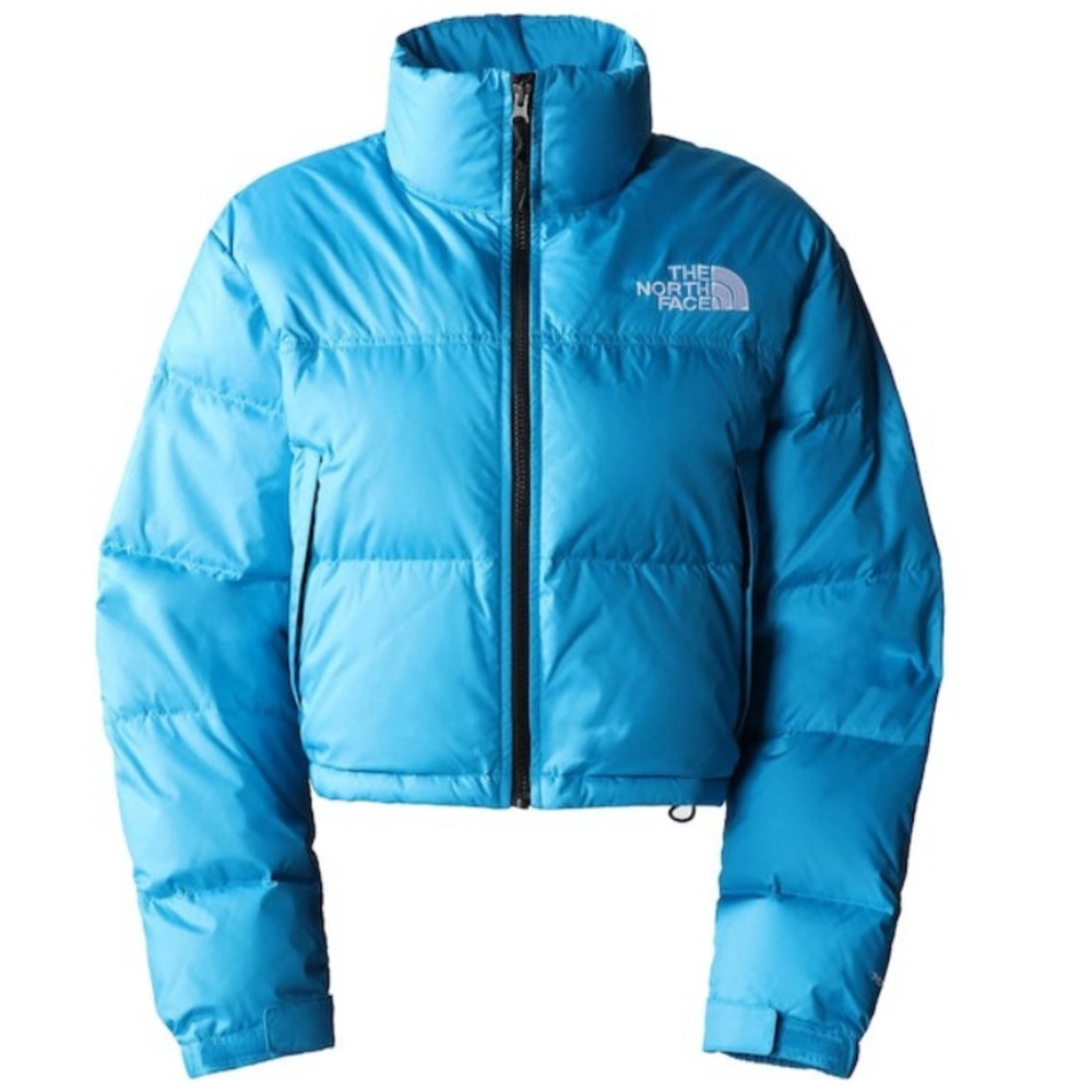 Small north face 1996 cropped retro nuptse puffer in sky blue